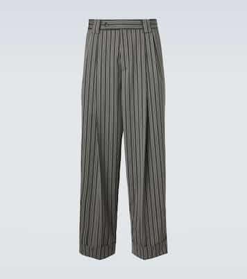 Pantalon droit rayé en laine vierge | Versace