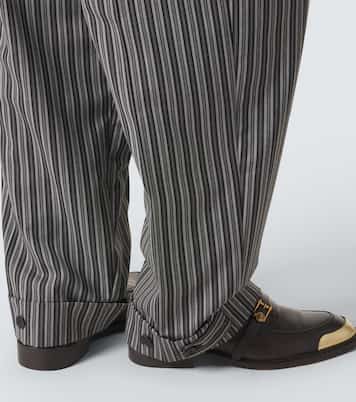 Pantalon droit rayé en laine vierge | Versace