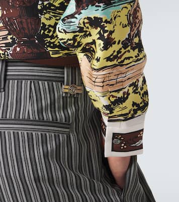 Pantalon droit rayé en laine vierge | Versace