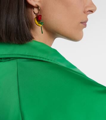 Embellished enamel hoop earrings | Prada