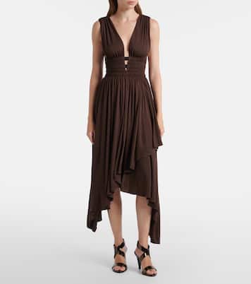 Deesse asymmetric jersey midi dress | Alaïa