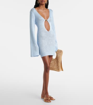 فستان قصير محبوك مزين بالترتر Rey | Bananhot