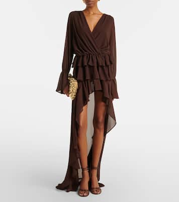 Giselle asymmetric tiered maxi dress | Bananhot