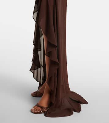 Giselle asymmetric tiered maxi dress | Bananhot