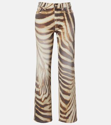 Stovepipe zebra-print straight jeans | 7 For All Mankind