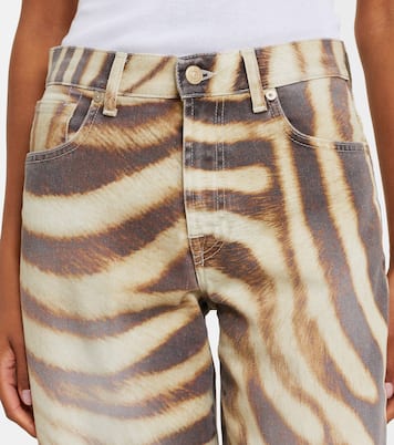 Stovepipe zebra-print straight jeans | 7 For All Mankind