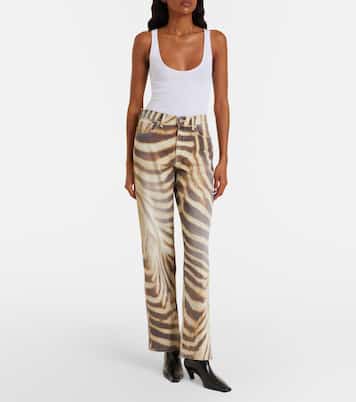 Stovepipe zebra-print straight jeans | 7 For All Mankind