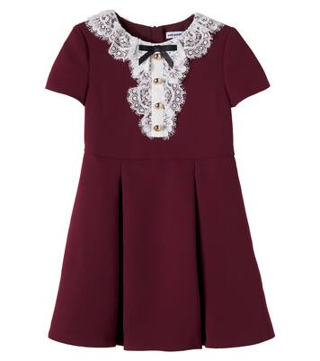 Lace-trimmed cotton dress | Self-Portrait Kids