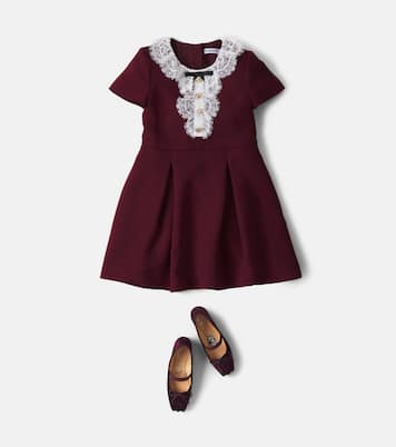 Lace-trimmed cotton dress | Self-Portrait Kids
