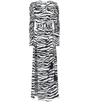 Robe longue portefeuille Lauren imprimée en crêpe | The Attico