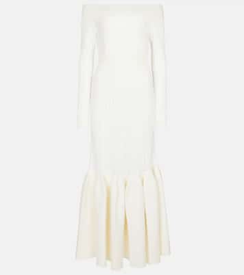 Off-Shoulder-Maxikleid mit Samt | Alaïa