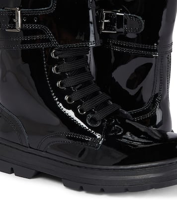 Patent leather combat boots | Dolce&Gabbana Kids