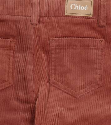 Stretch-cotton corduroy straight pants | Chloé Kids