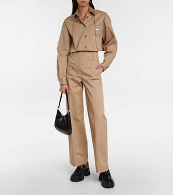High-Rise-Hose aus einem Baumwollgemisch | Prada