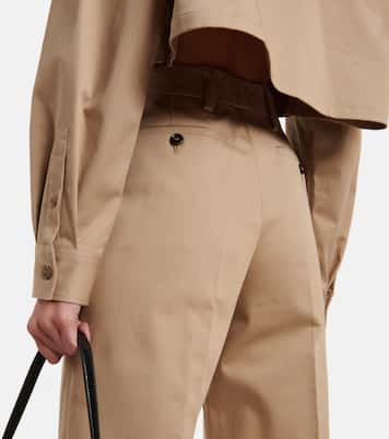 High-Rise-Hose aus einem Baumwollgemisch | Prada