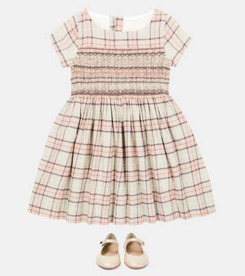 Duchesse checked cotton-blend dress | Bonpoint