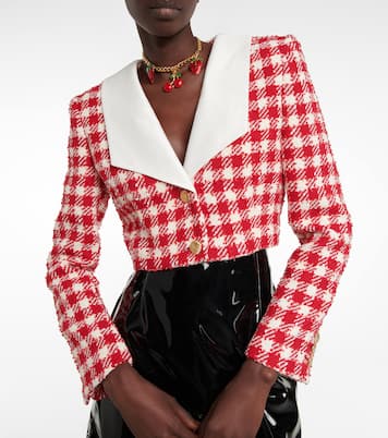 Checked wool-blend bouclé jacket | Alessandra Rich