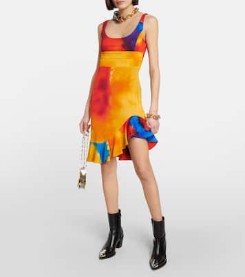 Printed asymmetrical minidress | Rabanne