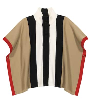 Striped wool-blend poncho | Burberry Kids