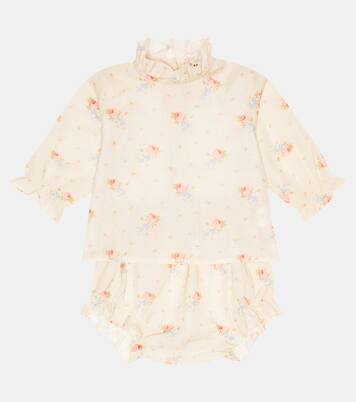 Bébé – Set robe et culotte bloomer Broccoli en coton | Caramel