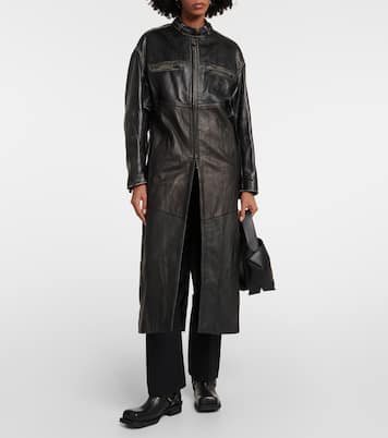 Paneled leather coat | Acne Studios