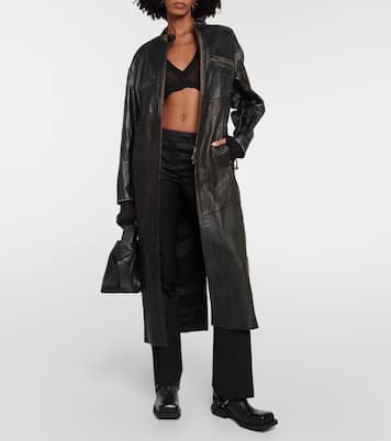 Paneled leather coat | Acne Studios