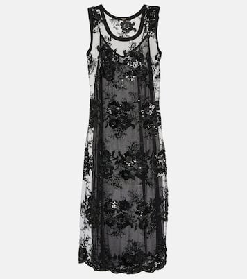 Abito midi Ilan in mesh con ricamo | Dodo Bar Or