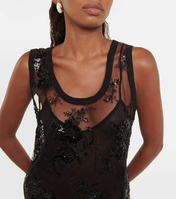 Abito midi Ilan in mesh con ricamo | Dodo Bar Or