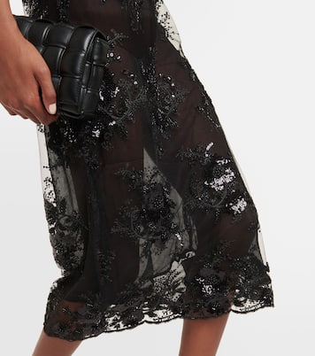 Abito midi Ilan in mesh con ricamo | Dodo Bar Or