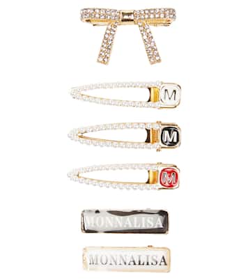 Set of 6 embellished hair clips | Monnalisa