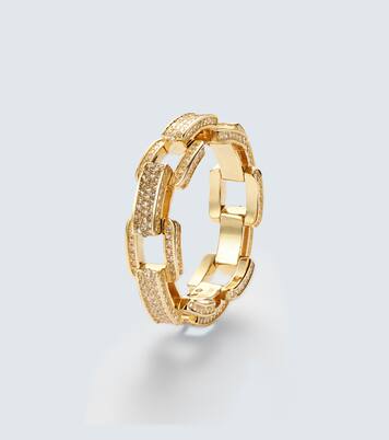 Ring Deco Link aus 18kt Gelbgold mit Diamanten | Shay Jewelry