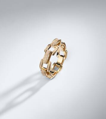 Ring Deco Link aus 18kt Gelbgold mit Diamanten | Shay Jewelry