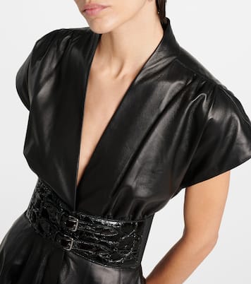 Robe midi en cuir | Alaïa