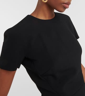 Vestido midi Fitted T-Shirt de crepé | Victoria Beckham