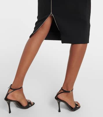 Vestido midi Fitted T-Shirt de crepé | Victoria Beckham