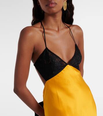 蕾丝边饰丝缎长礼服 | The Sei