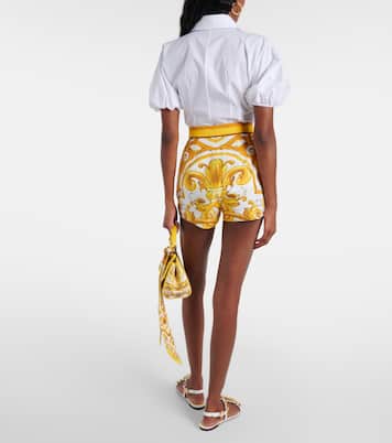 Short Majolica à taille haute en coton | Dolce&Gabbana