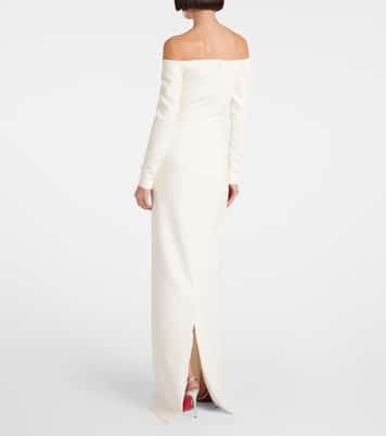 Bridal off-shoulder crêpe gown | Safiyaa