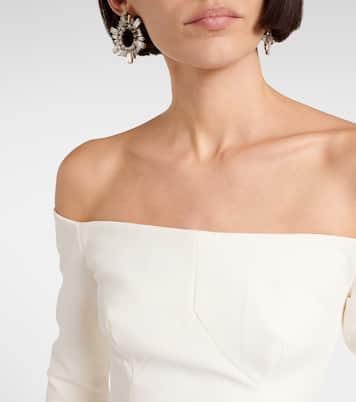 Bridal off-shoulder crêpe gown | Safiyaa