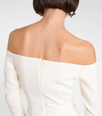 Bridal off-shoulder crêpe gown | Safiyaa