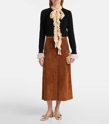 Verzierte Mary-Jane-Ballerinas Preshoes aus Metallic-Leder | Valentino Garavani