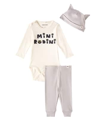 Baby Set Mini Rodini Cats aus Body, Jogginghose und Mütze | Mini Rodini