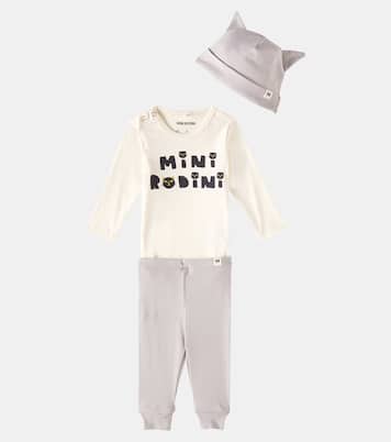 Baby Set Mini Rodini Cats aus Body, Jogginghose und Mütze | Mini Rodini