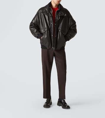 Leather bomber jacket | Prada