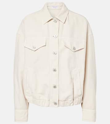 Chaqueta de algodón y lino con cuentas Monili | Brunello Cucinelli