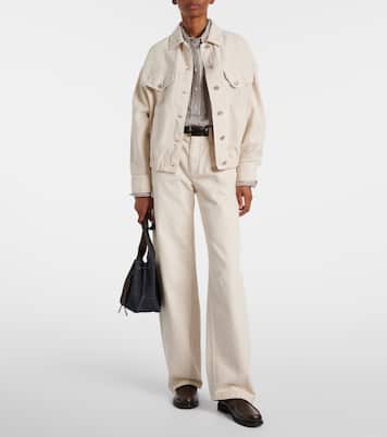 Chaqueta de algodón y lino con cuentas Monili | Brunello Cucinelli