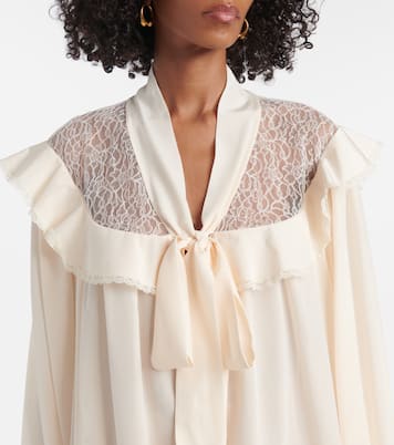 Bluse aus Seide mit Spitze | Stella McCartney