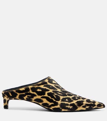 Pointy leopard-print calf hair mules | Jil Sander
