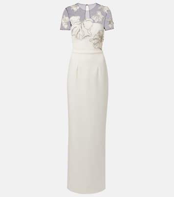 Robe aus Crêpe mit Kristallen | Safiyaa