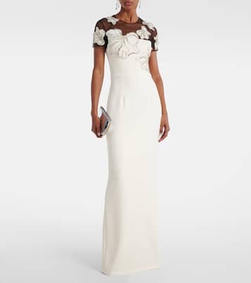 Robe aus Crêpe mit Kristallen | Safiyaa